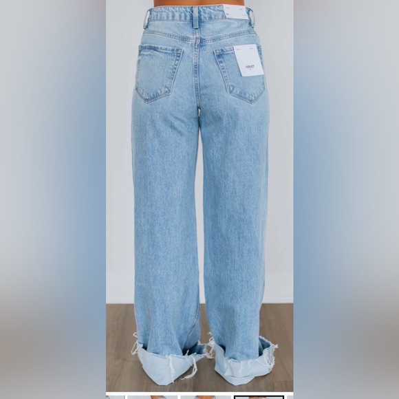 NWT - Vervet -Kris - Baggy Wide Women's Light Blue Denim Jeans - Woman's Size 30 - Picture 5 of 9